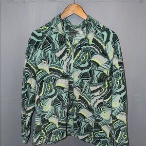 Eddie Bauer Aztec fleece Jacket Zipup active wear granola sweatshirt Size XL